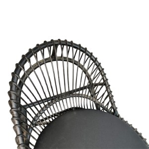 pak-343-000094-5 ΠΟΛΥΘΡΟΝΑ TROMSO PAAKOWORLD PE RATTAN ΣΕ ΜΑΥΡΗ ΑΠΟΧΡΩΣΗ ΜΕ ΜΑΥΡΟ ΜΑΞΙΛΑΡΙ 80X85X98ΕΚ