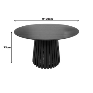 pak-343-000123-3 ΤΡΑΠΕΖΙ KENDA I PAKOWORLD MINDI ΞΥΛΟ ΜΑΥΡΟ Φ120X75ΕΚ