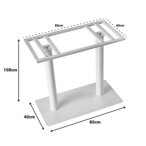 pak-355-000039-2 ΒΑΣΗ ΤΡΑΠΕΖΙΟΥ SOIGN PAKOWORLD ΜΕΤΑΛΛΟ ΛΕΥΚΟ 80X40X108ΕΚ