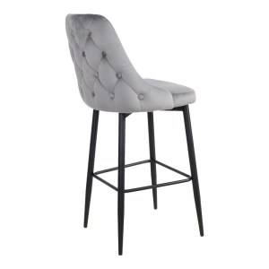 pak-357-000016-1 ΣΚΑΜΠΟ ΜΠΑΡ ZEDNA PAKOWORLD ΓΚΡΙ ΒΕΛΟΥΔΟ ΜΕ ΜΑΥΡΑ ΜΕΤΑΛΛΙΚΑ ΠΟΔΙΑ 52X57X111ΕΚ