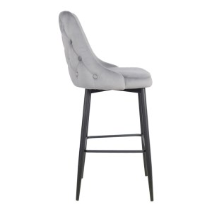 pak-357-000016-2 ΣΚΑΜΠΟ ΜΠΑΡ ZEDNA PAKOWORLD ΓΚΡΙ ΒΕΛΟΥΔΟ ΜΕ ΜΑΥΡΑ ΜΕΤΑΛΛΙΚΑ ΠΟΔΙΑ 52X57X111ΕΚ