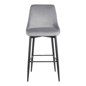 pak-357-000016-3 ΣΚΑΜΠΟ ΜΠΑΡ ZEDNA PAKOWORLD ΓΚΡΙ ΒΕΛΟΥΔΟ ΜΕ ΜΑΥΡΑ ΜΕΤΑΛΛΙΚΑ ΠΟΔΙΑ 52X57X111ΕΚ