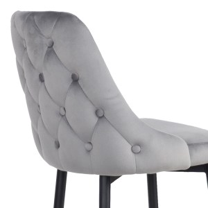 pak-357-000016-5 ΣΚΑΜΠΟ ΜΠΑΡ ZEDNA PAKOWORLD ΓΚΡΙ ΒΕΛΟΥΔΟ ΜΕ ΜΑΥΡΑ ΜΕΤΑΛΛΙΚΑ ΠΟΔΙΑ 52X57X111ΕΚ