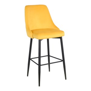 pak-357-000018 ΣΚΑΜΠΟ ΜΠΑΡ ZEDNA PAKOWORLD ΚΙΤΡΙΝΟ ΒΕΛΟΥΔΟ ΜΕ ΜΑΥΡΑ ΜΕΤΑΛΛΙΚΑ ΠΟΔΙΑ 52X57X111ΕΚ