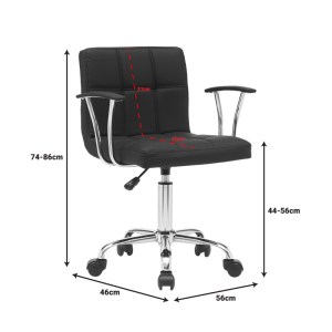 pak-360-000007-9 ΚΑΡΕΚΛΑ ΓΡΑΦΕΙΟΥ BULECO PAKOWORLD PU ΣΕ ΜΑΥΡΗ ΑΠΟΧΡΩΣΗ 56X46X74-86ΕΚ