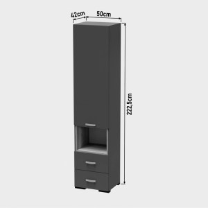 pak-361-000022-6 ΒΙΤΡΙΝΑ-ΣΤΗΛΗ TOSCANA PAKOWORLD ΣΕ ΑΝΘΡΑΚΙ ΑΠΟΧΡΩΣΗ 50X42X222.5ΕΚ