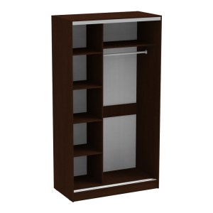 pak-361-000049-1 ΝΤΟΥΛΑΠΑ ΔΙΦΥΛΛΗ ΣΥΡΟΜΕΝΗ ΜΕ ΚΑΘΡΕΦΤΗ KORREDOR PAKOWORLD ΣΕ WENGE ΑΠΟΧΡΩΣΗ 120X60X220ΕΚ