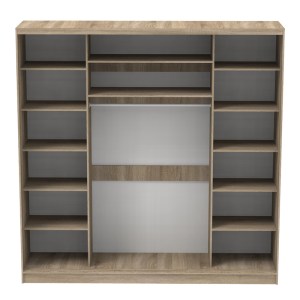 pak-361-000054-3 ΝΤΟΥΛΑΠΑ ΤΡΙΦΥΛΛΗ ΣΥΡΟΜΕΝΗ ΜΕ ΚΑΘΡΕΦΤΗ APARADOR I PAKOWORLD ΣΕ SONOMA ΑΠΟΧΡΩΣΗ 240X60X240ΕΚ