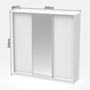 pak-361-000055-6 ΝΤΟΥΛΑΠΑ ΤΡΙΦΥΛΛΗ ΣΥΡΟΜΕΝΗ ΜΕ ΚΑΘΡΕΦΤΗ APARADOR I PAKOWORLD ΣΕ ΛΕΥΚΗ ΑΠΟΧΡΩΣΗ 240X60X240ΕΚ