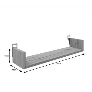 pak-361-000080-1 ΡΑΦΙΕΡΑ ΤΟΙΧΟΥ DERVA PAKOWORLD ΣΕ ΛΕΥΚΗ ΑΠΟΧΡΩΣΗ 60X15X10CM