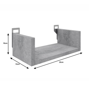 pak-361-000084-2 ΡΑΦΙΕΡΑ ΤΟΙΧΟΥ DERVA PAKOWORLD ΣΕ CEMENT ΓΚΡΙ ΑΠΟΧΡΩΣΗ 30X15X10CM