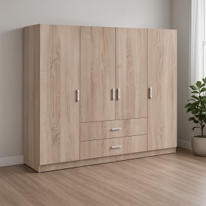 pak-361-000111-1 ΝΤΟΥΛΑΠΑ ΤΕΤΡΑΦΥΛΛΗ ROYAL PAKOWORLD ΜΕ ΣΥΡΤΑΡΙΑ SONOMA 200X58X177ΕΚ