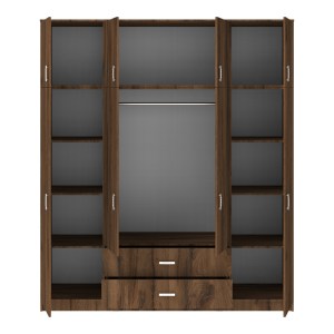 pak-361-000119-2 ΝΤΟΥΛΑΠΑ ΤΕΤΡΑΦΥΛΛΗ ΜΕ ΣΥΡΤΑΡΙΑ ROYAL PAKOWORLD ΚΑΡΥΔΙ-OAK 200X58X230ΕΚ