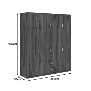 pak-361-000119-4 ΝΤΟΥΛΑΠΑ ΤΕΤΡΑΦΥΛΛΗ ΜΕ ΣΥΡΤΑΡΙΑ ROYAL PAKOWORLD ΚΑΡΥΔΙ-OAK 200X58X230ΕΚ