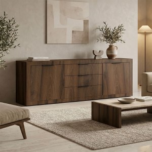 pak-361-000127 ΜΠΟΥΦΕΣ DOHA PAKOWORLD ΚΑΡΥΔΙ ΜΕ OAK 210X45X80.5ΕΚ