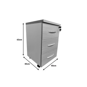 pak-367-000016-5 ΣΥΡΤΑΡΙΕΡΑ ΓΡΑΦΕΙΟΥ ΤΡΟΧΗΛΑΤΗ ARMADI PAKOWORLD ΣΕ SONOMA-ΛΕΥΚΗ ΑΠΟΧΡΩΣΗ 40X40X55ΕΚ