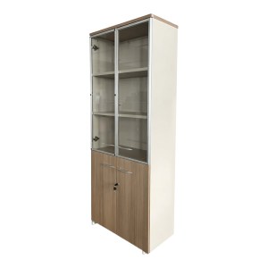 pak-367-000030 ΝΤΟΥΛΑΠΑ ΓΡΑΦΕΙΟΥ ΜΕ ΓΥΑΛΙΝΕΣ ΠΟΡΤΕΣ LICTRA PAKOWORLD ΣΕ OAK-ΜΠΕΖ ΑΠΟΧΡΩΣΗ 80X40X200ΕΚ