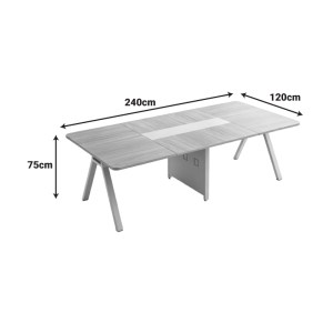 pak-367-000036-2 ΤΡΑΠΕΖΙ ΣΥΝΕΔΡΙΑΣΕΩΝ AZARI PAKOWORLD ΣΕ OAK-ΜΠΕΖ ΑΠΟΧΡΩΣΗ 240X120X75ΕΚ