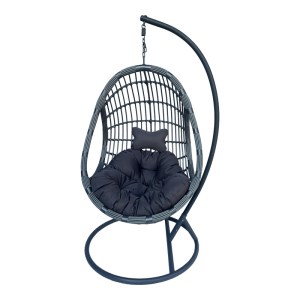 pak-368-000007-2 ΚΟΥΝΙΑ ΦΩΛΙΑ ΜΕ ΒΑΣΗ CUNGO PAKOWORLD ΜΕΤΑΛΛΟ - PE RATTAN ΣΕ ΓΚΡΙ ΑΠΟΧΡΩΣΗ 125X105X195ΕΚ