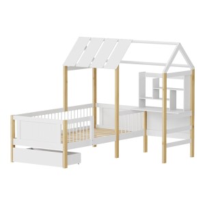 pak-370-000030 ΠΑΙΔΙΚΟ ΚΡΕΒΑΤΙ BEDRIA PAKOWORLD Τ. MONTESSORI ΞΥΛΟ ΣΕ ΛΕΥΚΗ-ΦΥΣΙΚΗ ΑΠΟΧΡΩΣΗ 90X190ΕΚ