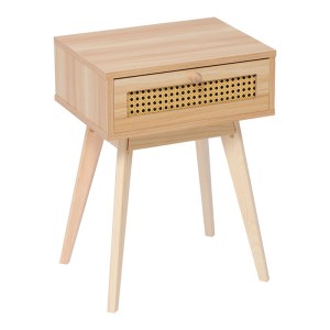 pak-370-000037-2 ΚΟΜΟΔΙΝΟ SCANDY PAKOWORLD ΞΥΛΟ ΠΕΥΚΟΥ-RATTAN ΣΕ ΦΥΣΙΚΗ ΑΠΟΧΡΩΣΗ 48X36X55ΕΚ