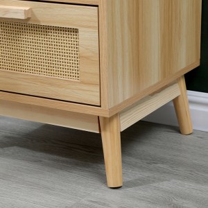 pak-370-000038-7 ΚΟΜΟΔΙΝΟ SCANDY PAKOWORLD ΜΕ ΡΑΦΙ ΞΥΛΟ ΠΕΥΚΟΥ-RATTAN ΣΕ ΦΥΣΙΚΗ ΑΠΟΧΡΩΣΗ 40X39.5X55ΕΚ