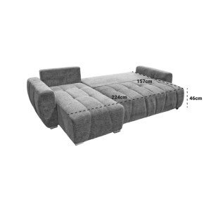 pak-371-000002-10 ΓΩΝΙΑΚΟΣ ΑΝΑΣΤΡΕΨΙΜΟΣ ΚΑΝΑΠΕΣ-ΚΡΕΒΑΤΙ VIVAD PAKOWORLD ΥΦΑΣΜΑ ΣΕ ΜΕΝΤΑ ΑΠΟΧΡΩΣΗ 275X164X91ΕΚ