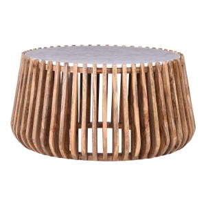 pak-372-000016-2 ΤΡΑΠΕΖΙ ΣΑΛΟΝΙΟΥ MABLE PAKOWORLD ΜΑΝΓΚΟ ΞΥΛΟ ΣΕ ΦΥΣΙΚΗ ΑΠΟΧΡΩΣΗ ΜΕ ΕΠΙΦΑΝΕΙΑ ΜΑΡΜΑΡΟΥ Φ80X45ΕΚ