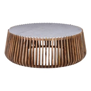 pak-372-000017-1 ΤΡΑΠΕΖΙ ΣΑΛΟΝΙΟΥ MABLE PAKOWORLD MANGO ΞΥΛΟ ΣΕ ΦΥΣΙΚΗ ΑΠΟΧΡΩΣΗ ΜΕ ΕΠΙΦΑΝΕΙΑ ΜΑΡΜΑΡΟΥ Φ120X45ΕΚ