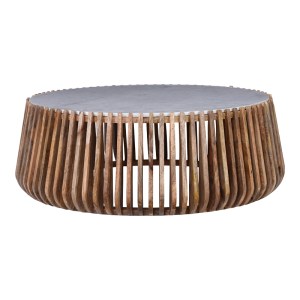 pak-372-000017 ΤΡΑΠΕΖΙ ΣΑΛΟΝΙΟΥ MABLE PAKOWORLD MANGO ΞΥΛΟ ΣΕ ΦΥΣΙΚΗ ΑΠΟΧΡΩΣΗ ΜΕ ΕΠΙΦΑΝΕΙΑ ΜΑΡΜΑΡΟΥ Φ120X45ΕΚ