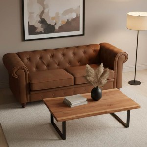 pak-372-000021 ΤΡΑΠΕΖΙ ΣΑΛΟΝΙΟΥ MILES PAKOWORLD ΜΑΣΙΦ ΞΥΛΟ ΑΚΑΚΙΑΣ ΠΑΧΟΥΣ 3.7-4ΕΚ ΣΕ ΚΑΡΥΔΙ ΑΠΟΧΡΩΣΗ ΜΕ ΜΑΥΡΑ ΜΕΤΑΛΛΙΚΑ ΠΟΔΙΑ 115X60X45ΕΚ