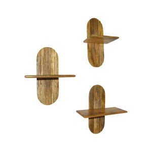 pak-372-000032 ΡΑΦΙΕΡΑ ΤΟΙΧΟΥ ARCADIA 3 ΤΕΜ PAKOWORLD ΜΑΣΙΦ ΞΥΛΟ ΜΑΝΓΚΟ ΣΕ ΦΥΣΙΚΗ ΑΠΟΧΡΩΣΗ 30X20X40ΕΚ