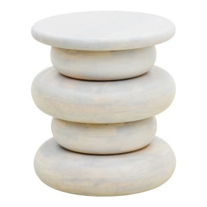 pak-372-000035 ΒΟΗΘΗΤΙΚΟ ΤΡΑΠΕΖΙ CIRCENA PAKOWORLD ΜΑΣΙΦ ΜΑΝΓΚΟ ΞΥΛΟ ΛΕΥΚΟ Φ40X45ΕΚ