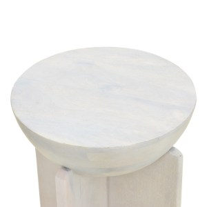 pak-372-000049-2 ΒΟΗΘΗΤΙΚΟ ΤΡΑΠΕΖΙ JENBY PAKOWORLD ΜΑΣΙΦ ΜΑΝΓΚΟ ΞΥΛΟ ΛΕΥΚΟ Φ40X50ΕΚ