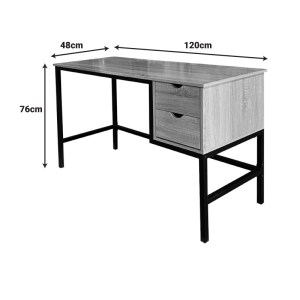 pak-374-000004-4 ΓΡΑΦΕΙΟ ΕΡΓΑΣΙΑΣ RAMEN PAKOWORLD ΣΕ SONOMA ΑΠΟΧΡΩΣΗ ΜΕ ΜΑΥΡΑ ΜΕΤΑΛΛΙΚΑ ΠΟΔΙΑ 120X48X76ΕΚ