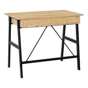 pak-375-000007-3 ΓΡΑΦΕΙΟ ΕΡΓΑΣΙΑΣ LIONE PAKOWORLD ΜΕ ΣΥΡΤΑΡΙΑ ΣΕ OAK ΑΠΟΧΡΩΣΗ ΜΕ ΠΟΔΙ ΜΑΥΡΟ ΜΕΤΑΛΛΟ 90X50X75ΕΚ