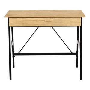 pak-375-000007-4 ΓΡΑΦΕΙΟ ΕΡΓΑΣΙΑΣ LIONE PAKOWORLD ΜΕ ΣΥΡΤΑΡΙΑ ΣΕ OAK ΑΠΟΧΡΩΣΗ ΜΕ ΠΟΔΙ ΜΑΥΡΟ ΜΕΤΑΛΛΟ 90X50X75ΕΚ