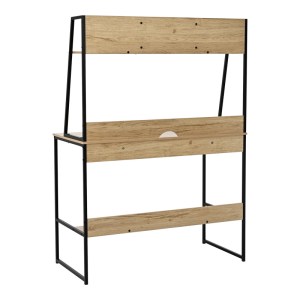 pak-375-000011-2 ΓΡΑΦΕΙΟ ΕΡΓΑΣΙΑΣ HERBEY PAKOWORLD ΜΕ ΡΑΦΙΑ ΣΕ OAK ΑΠΟΧΡΩΣΗ ΜΕ ΠΟΔΙ ΜΑΥΡΟ ΜΕΤΑΛΛΟ 100X48X139ΕΚ