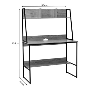 pak-375-000011-5 ΓΡΑΦΕΙΟ ΕΡΓΑΣΙΑΣ HERBEY PAKOWORLD ΜΕ ΡΑΦΙΑ ΣΕ OAK ΑΠΟΧΡΩΣΗ ΜΕ ΠΟΔΙ ΜΑΥΡΟ ΜΕΤΑΛΛΟ 100X48X139ΕΚ