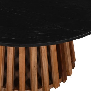 pak-379-000005-2 ΤΡΑΠΕΖΙ ΣΑΛΟΝΙΟΥ MABLE PAKOWORLD ΜΑΣΙΦ ΞΥΛΟ ΑΚΑΚΙΑΣ ΣΕ ΦΥΣΙΚΗ ΑΠΟΧΡΩΣΗ ΚΑΙ ΕΠΙΦΑΝΕΙΑ ΜΑΥΡΟΥ ΜΑΡΜΑΡΟΥ Φ100X45ΕΚ