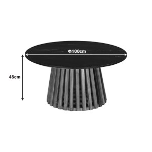 pak-379-000005-4 ΤΡΑΠΕΖΙ ΣΑΛΟΝΙΟΥ MABLE PAKOWORLD ΜΑΣΙΦ ΞΥΛΟ ΑΚΑΚΙΑΣ ΣΕ ΦΥΣΙΚΗ ΑΠΟΧΡΩΣΗ ΚΑΙ ΕΠΙΦΑΝΕΙΑ ΜΑΥΡΟΥ ΜΑΡΜΑΡΟΥ Φ100X45ΕΚ