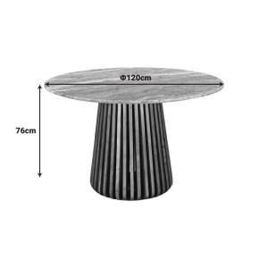 pak-379-000006-4 ΤΡΑΠΕΖΙ MABLE PAKOWORLD ΜΑΣΙΦ ΞΥΛΟ ΑΚΑΚΙΑΣ ΣΕ ΦΥΣΙΚΗ ΑΠΟΧΡΩΣΗ ΚΑΙ ΕΠΙΦΑΝΕΙΑ ΜΑΡΜΑΡΟΥ Φ120X76ΕΚ