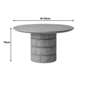 pak-379-000041-4 ΤΡΑΠΕΖΙ CHARMY PAKOWORLD ΜΑΣΙΦ ΞΥΛΟ MANGO ΣΕ ΦΥΣΙΚΗ ΑΠΟΧΡΩΣΗ Φ130X76ΕΚ