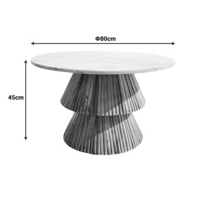 pak-379-000044-2 ΤΡΑΠΕΖΙ ΣΑΛΟΝΙΟΥ HAVAI PAKOWORLD ΜΑΣΙΦ ΞΥΛΟ MANGO ΣΕ ΦΥΣΙΚΗ ΑΠΟΧΡΩΣΗ Κ ΛΕΥΚΗ ΕΠΙΦΑΝΕΙΑ ΜΑΡΜΑΡΟΥ Φ80X45ΕΚ