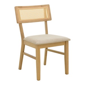 pak-381-000013 ΚΑΡΕΚΛΑ RAFFLES PAKOWORLD RUBBERWOOD ΜΕ PE RATTAN ΚΑΙ ΓΚΡΙ ΜΠΕΖ ΥΦΑΣΜΑ 47X48X83.5ΕΚ