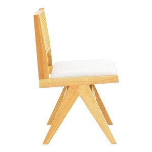 pak-382-000011-3 ΚΑΡΕΚΛΑ WINSLOW PAKOWORLD RUBBERWOOD ΣΕ ΦΥΣΙΚΗ ΑΠΟΧΡΩΣΗ-ΥΦΑΣΜΑ ΛΕΥΚΟ 46X58X80ΕΚ