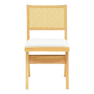 pak-382-000011-4 ΚΑΡΕΚΛΑ WINSLOW PAKOWORLD RUBBERWOOD ΣΕ ΦΥΣΙΚΗ ΑΠΟΧΡΩΣΗ-ΥΦΑΣΜΑ ΛΕΥΚΟ 46X58X80ΕΚ