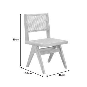 pak-382-000012-1 ΚΑΡΕΚΛΑ WINSLOW PAKOWORLD RUBBERWOOD-RATTAN ΣΕ ΦΥΣΙΚΗ ΑΠΟΧΡΩΣΗ 46X58X80ΕΚ