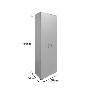 pak-383-000028-4 ΠΑΠΟΥΤΣΟΘΗΚΗ-ΝΤΟΥΛΑΠΑ RACKA PAKOWORLD ΣΕ ΛΕΥΚΗ ΑΠΟΧΡΩΣΗ 58X34X186ΕΚ