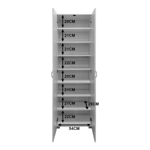 pak-383-000028-5 ΠΑΠΟΥΤΣΟΘΗΚΗ-ΝΤΟΥΛΑΠΑ RACKA PAKOWORLD ΣΕ ΛΕΥΚΗ ΑΠΟΧΡΩΣΗ 58X34X186ΕΚ